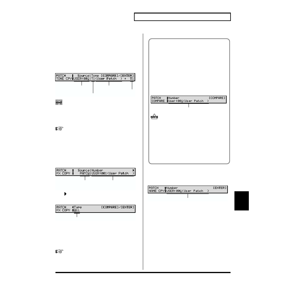 Copying a patch | Roland XV-88 User Manual | Page 183 / 312