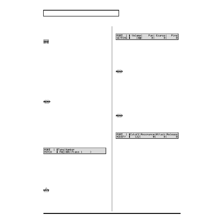 Making settings for each part (part) | Roland XV-88 User Manual | Page 196 / 312