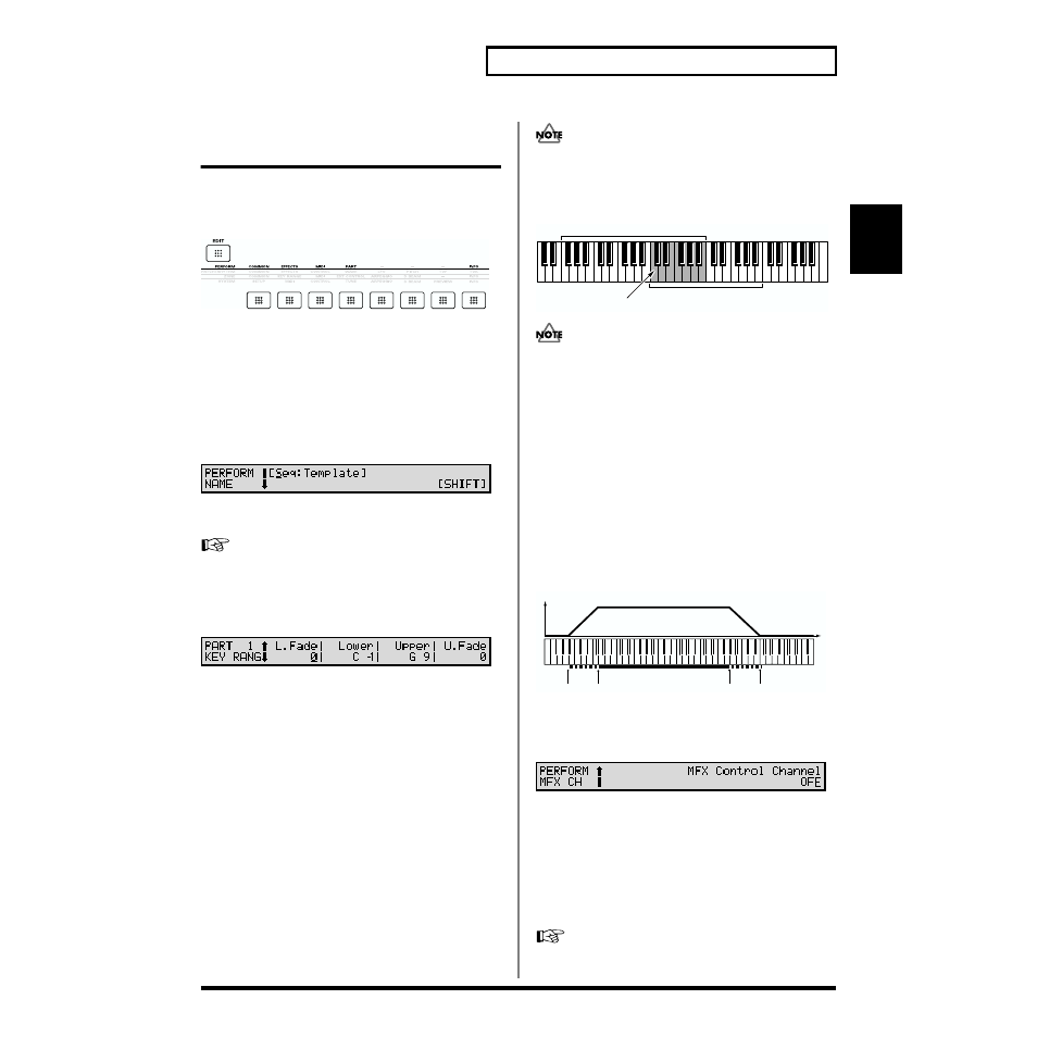 Functions of performance parameters, Settings common to the entire performance (common), 51 chapter 3. creating performances | Perform name (performance name), Key rang (key range), Perform mfx ch (performance mfx channel) | Roland XV-88 User Manual | Page 51 / 312