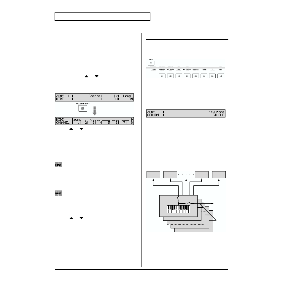 Functions of zone parameters, Settings common to the entire zone (common), Zone/common/zone common) (p. 58) | 58 chapter 4. zone settings, Zone common | Roland XV-88 User Manual | Page 58 / 312