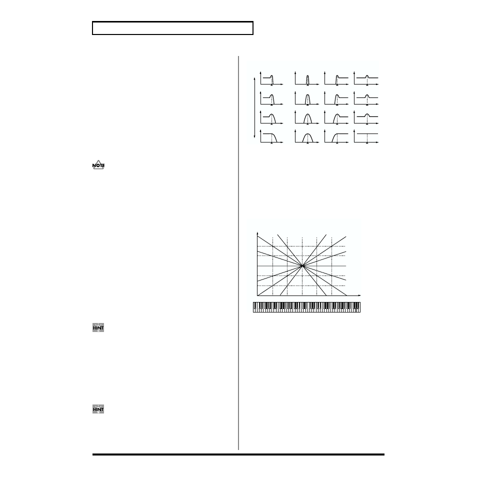 Cutoff parameters (patch/tvf/tvf filter) (p. 88), Parameter (patch/tvf/tvf filter) (p. 88), 88 chapter 5. creating patches | Roland XV-88 User Manual | Page 88 / 312