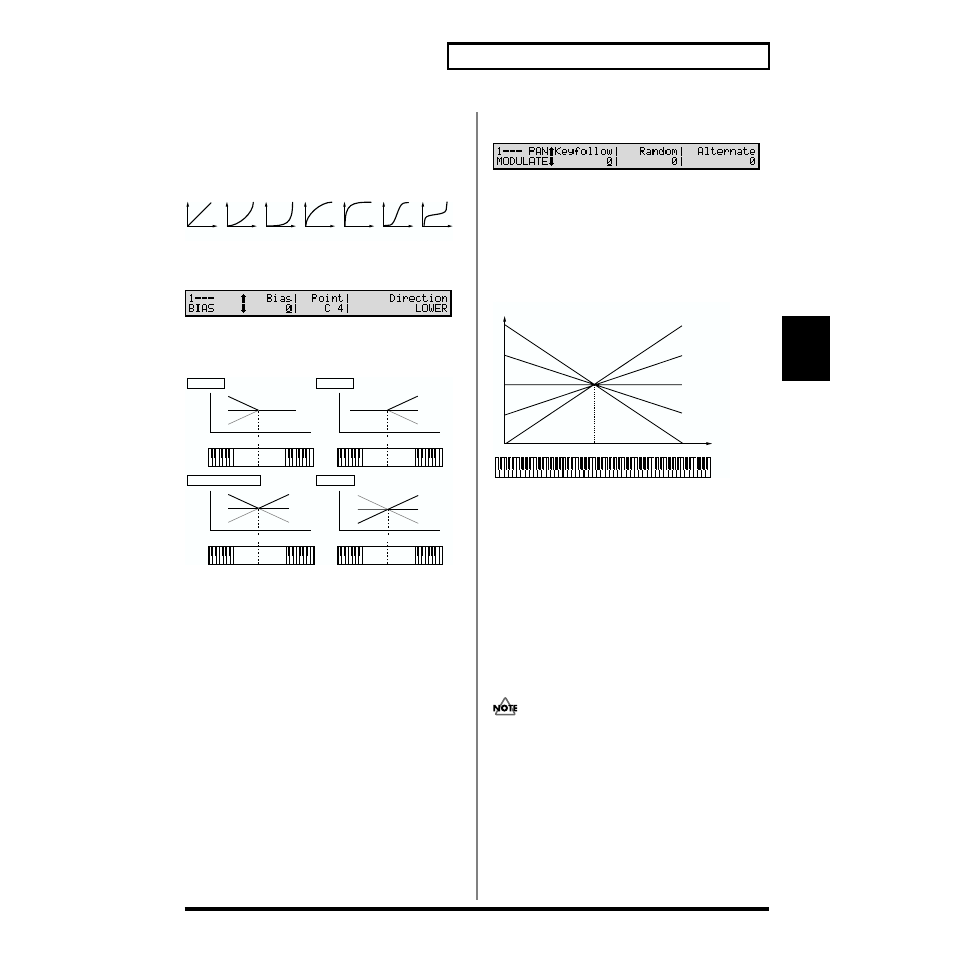 91 chapter 5. creating patches, Bias, Pan modulate | Roland XV-88 User Manual | Page 91 / 312