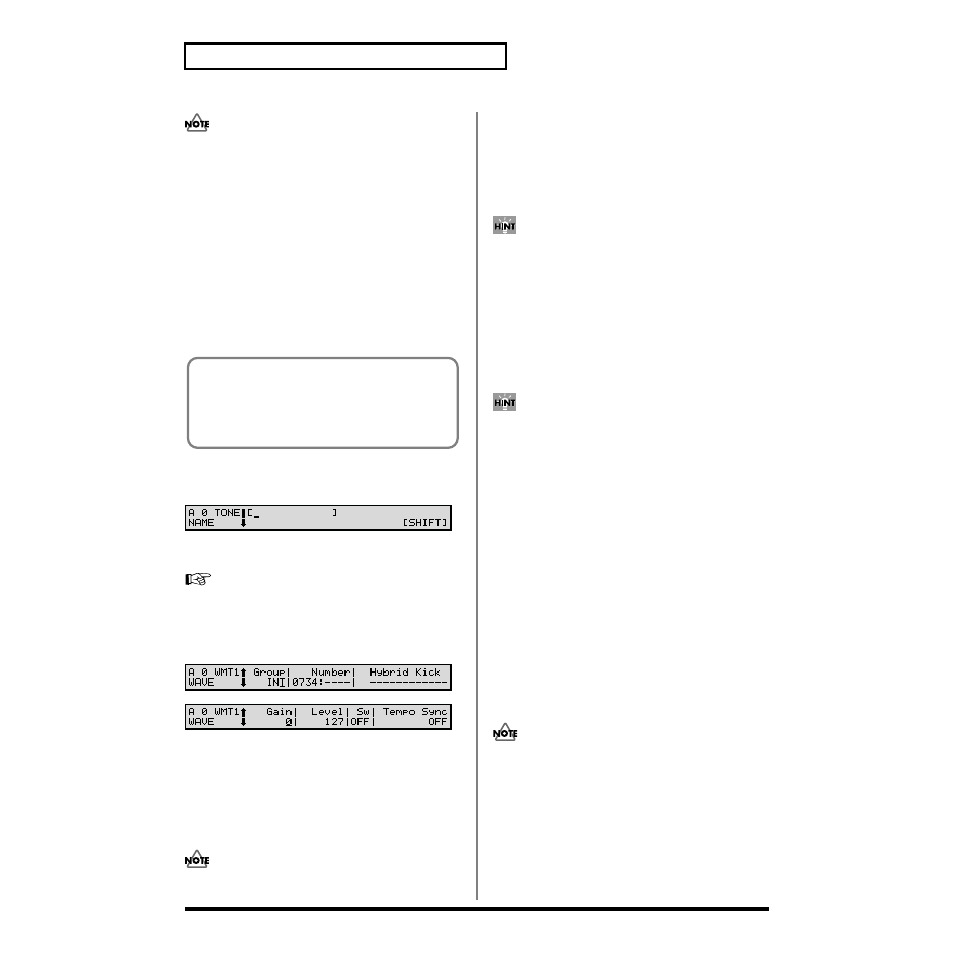 Modifying waveform of a rhythm tone (wave), Rhythm/wave/wmt wave) (p. 98) | Roland XV-88 User Manual | Page 98 / 312