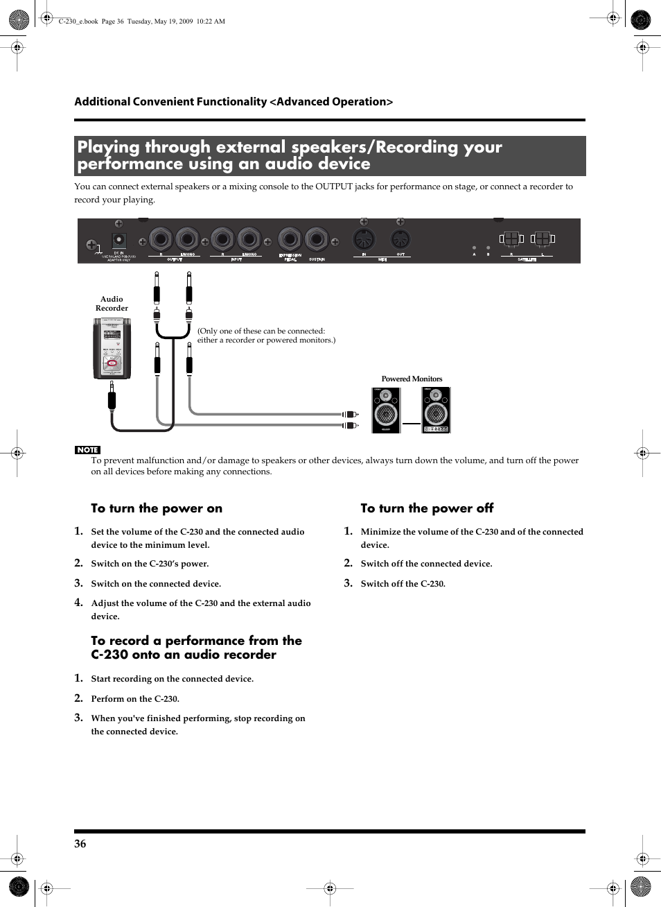 Roland Classic Keyboard C-230 User Manual | Page 36 / 48