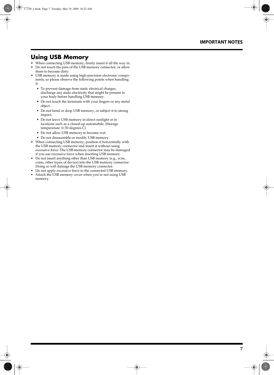 Roland Classic Keyboard C-230 User Manual | Page 7 / 48