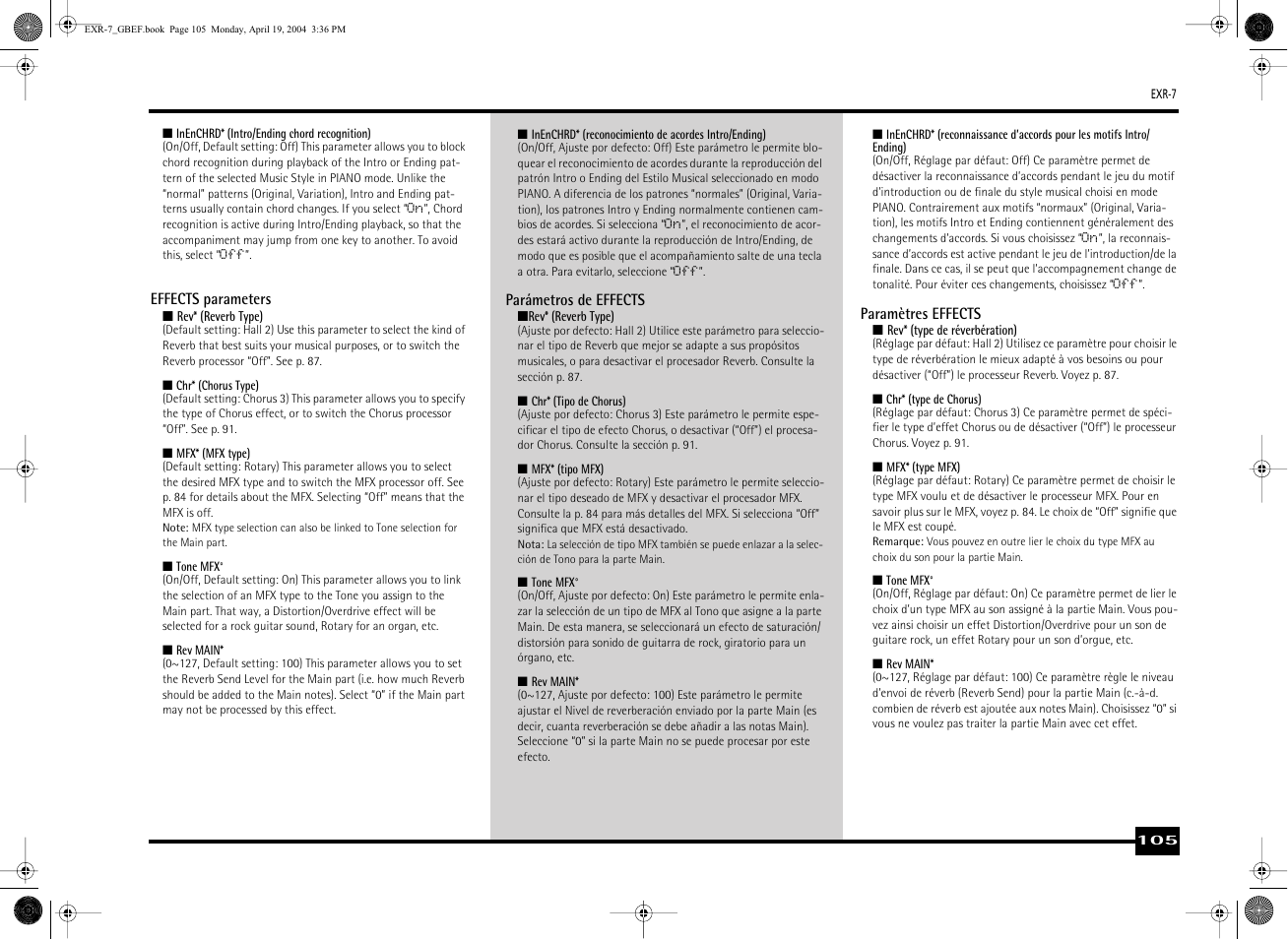 Roland EXR-7 User Manual | Page 105 / 152