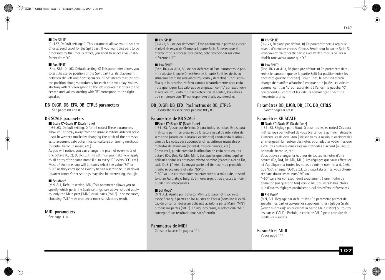 Roland EXR-7 User Manual | Page 107 / 152