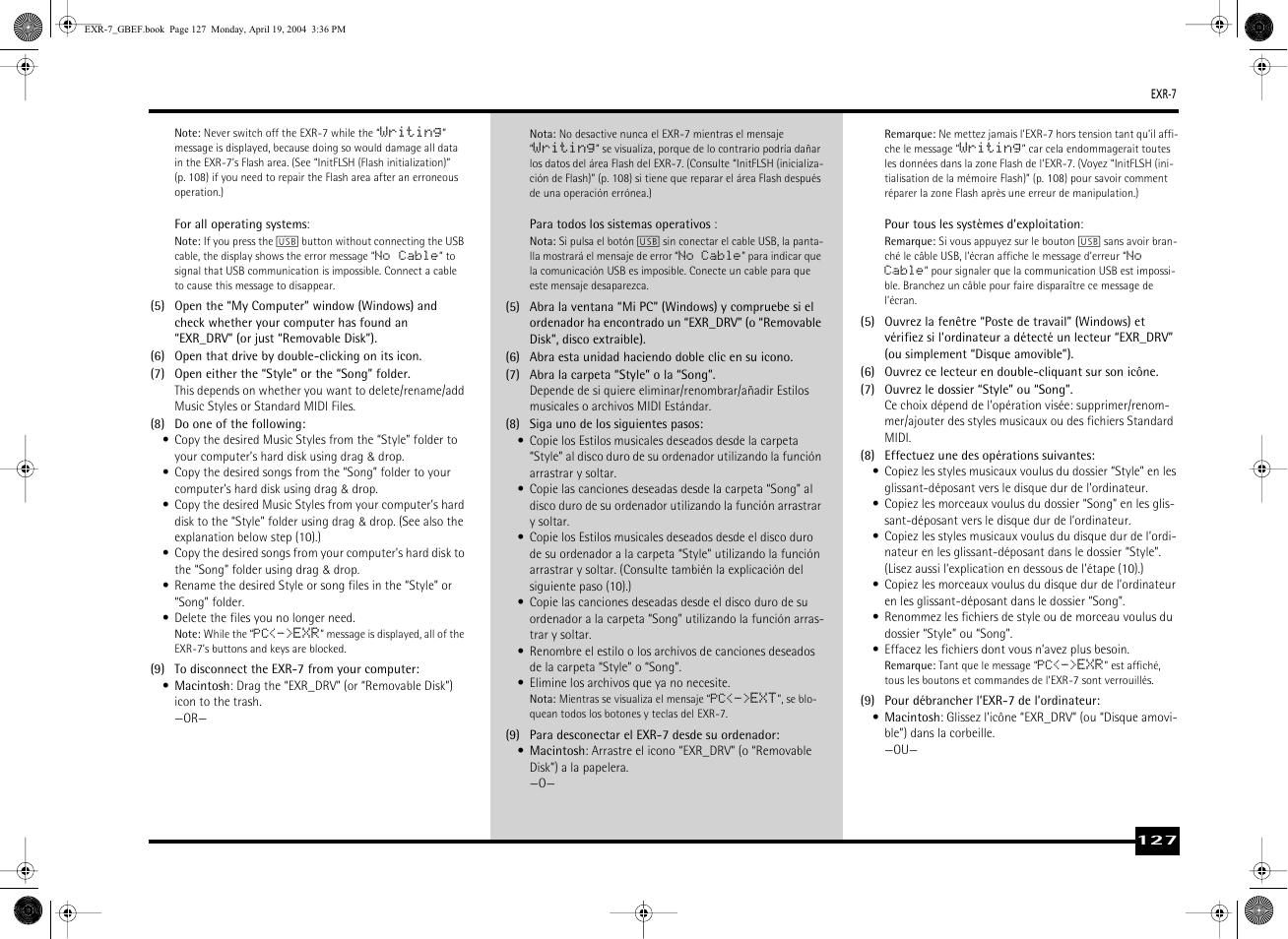 Roland EXR-7 User Manual | Page 127 / 152