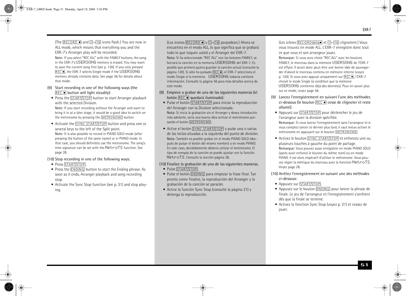 Roland EXR-7 User Manual | Page 51 / 152