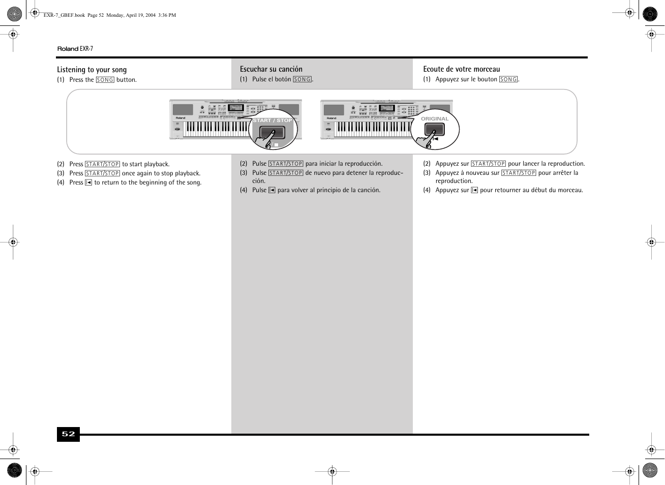 Roland EXR-7 User Manual | Page 52 / 152