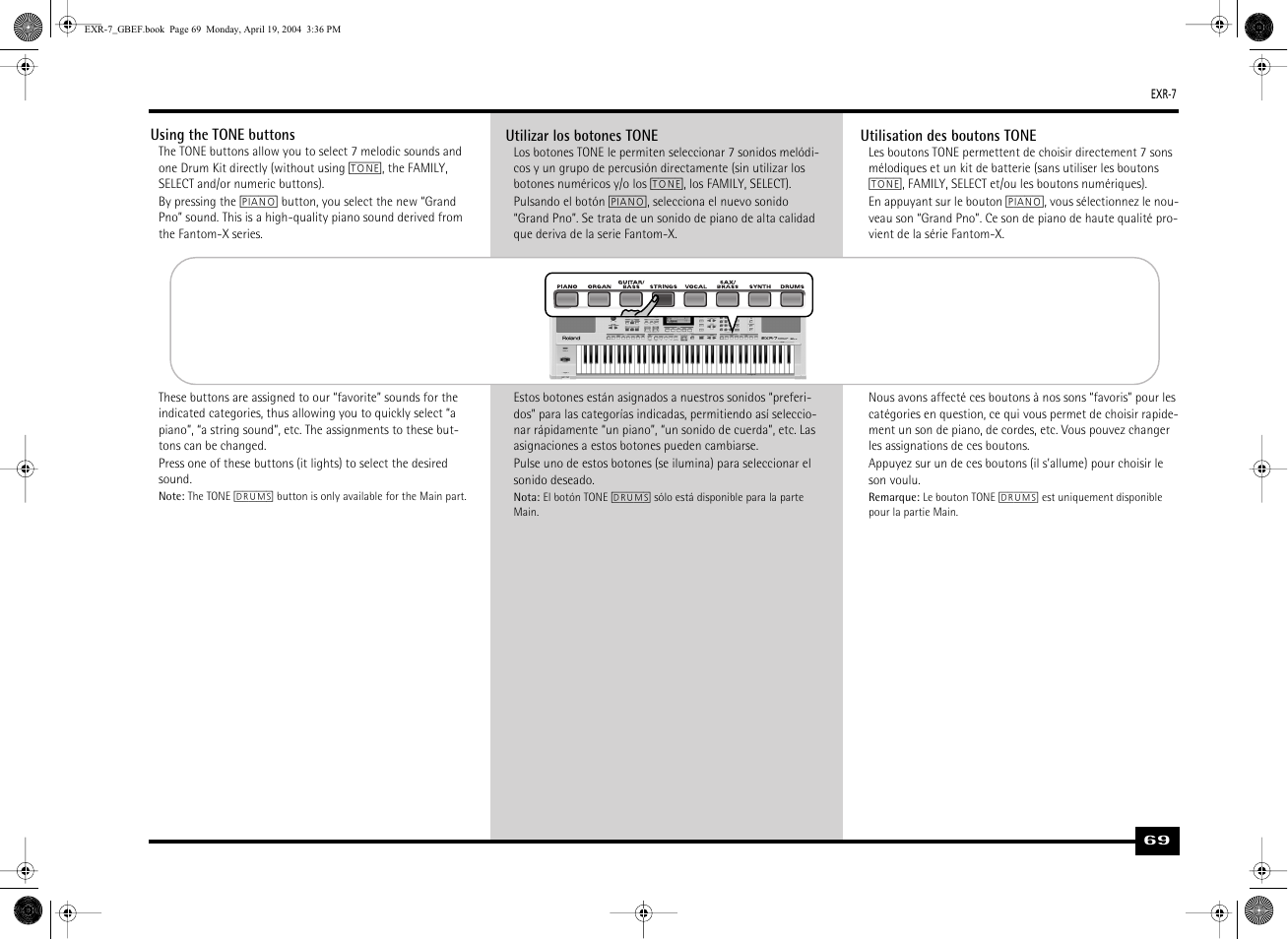 Roland EXR-7 User Manual | Page 69 / 152
