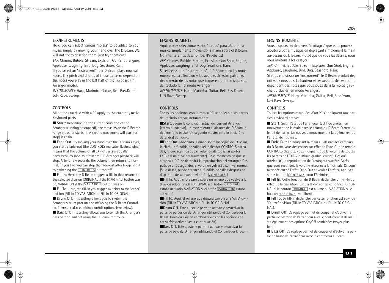 Roland EXR-7 User Manual | Page 81 / 152