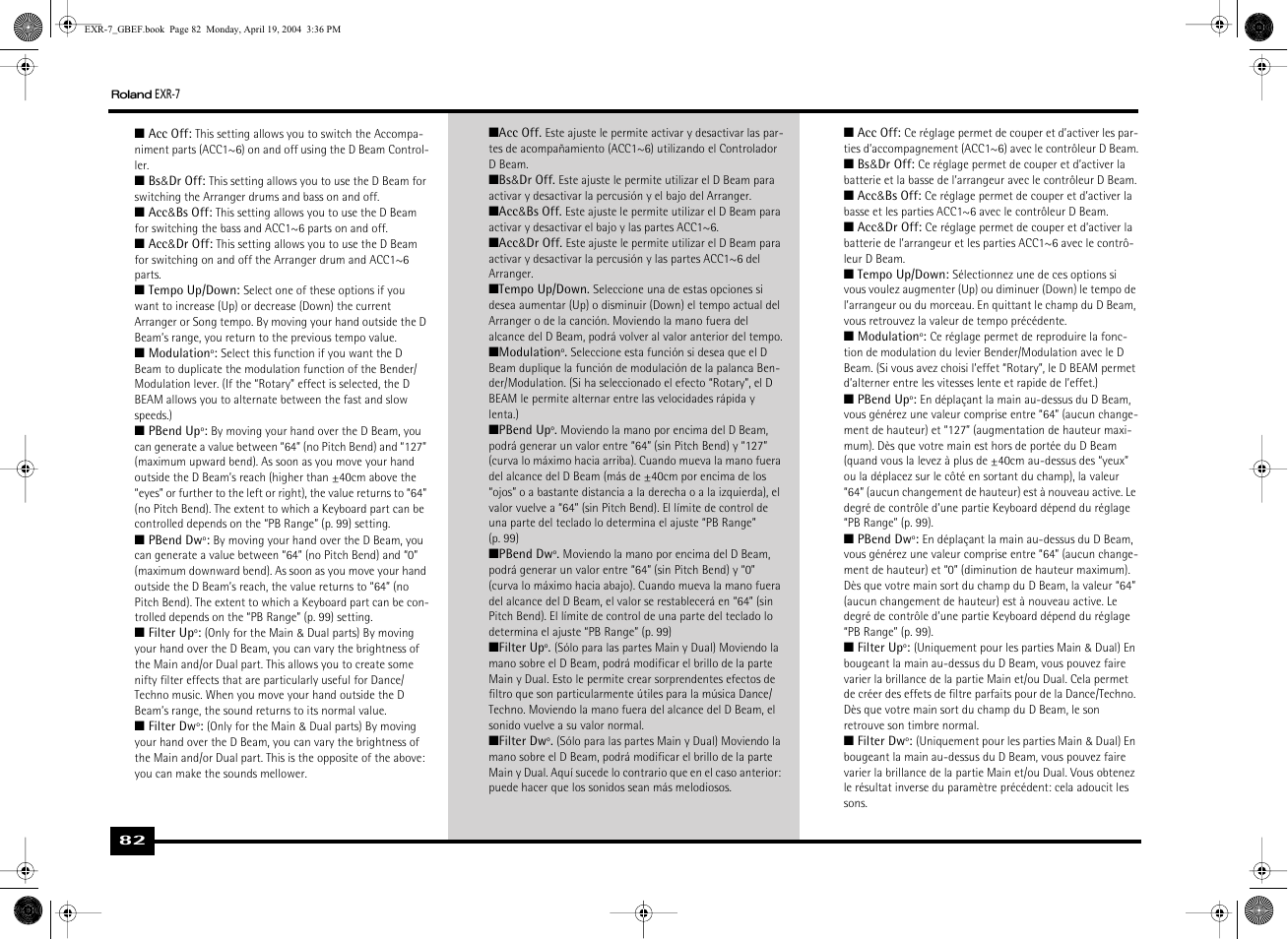 Roland EXR-7 User Manual | Page 82 / 152