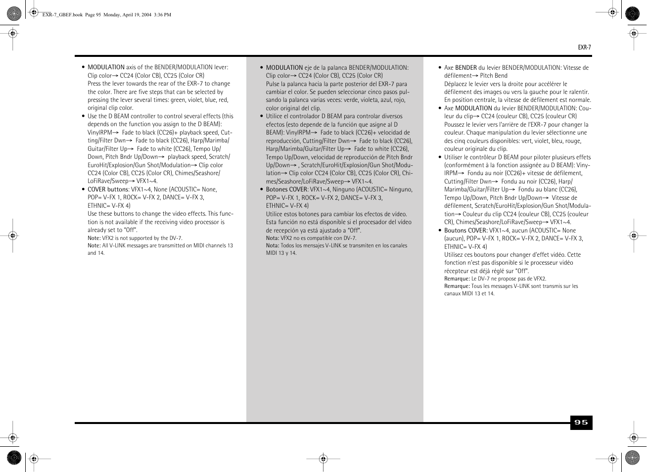 Roland EXR-7 User Manual | Page 95 / 152