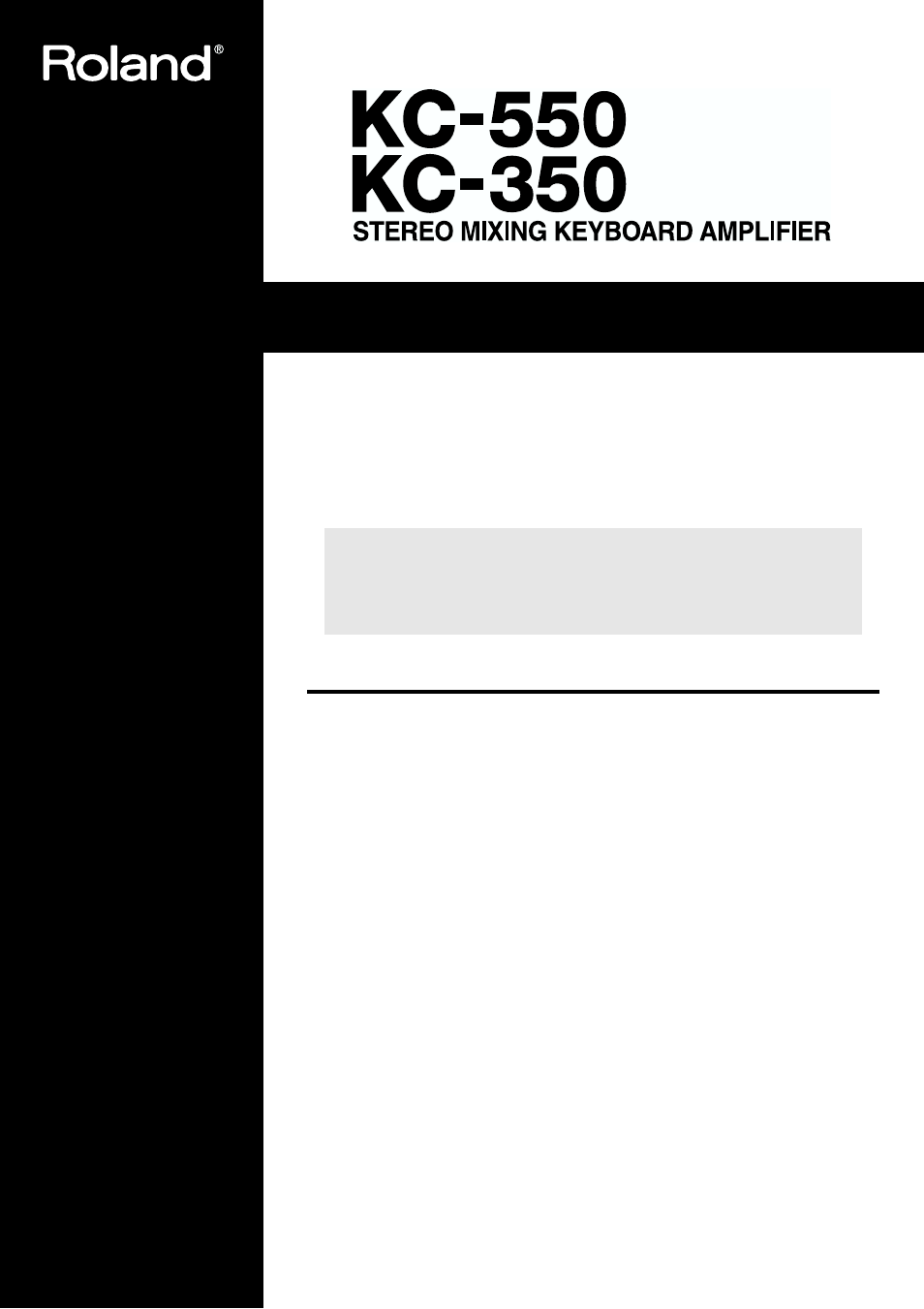 Roland KC-550 User Manual | 16 pages