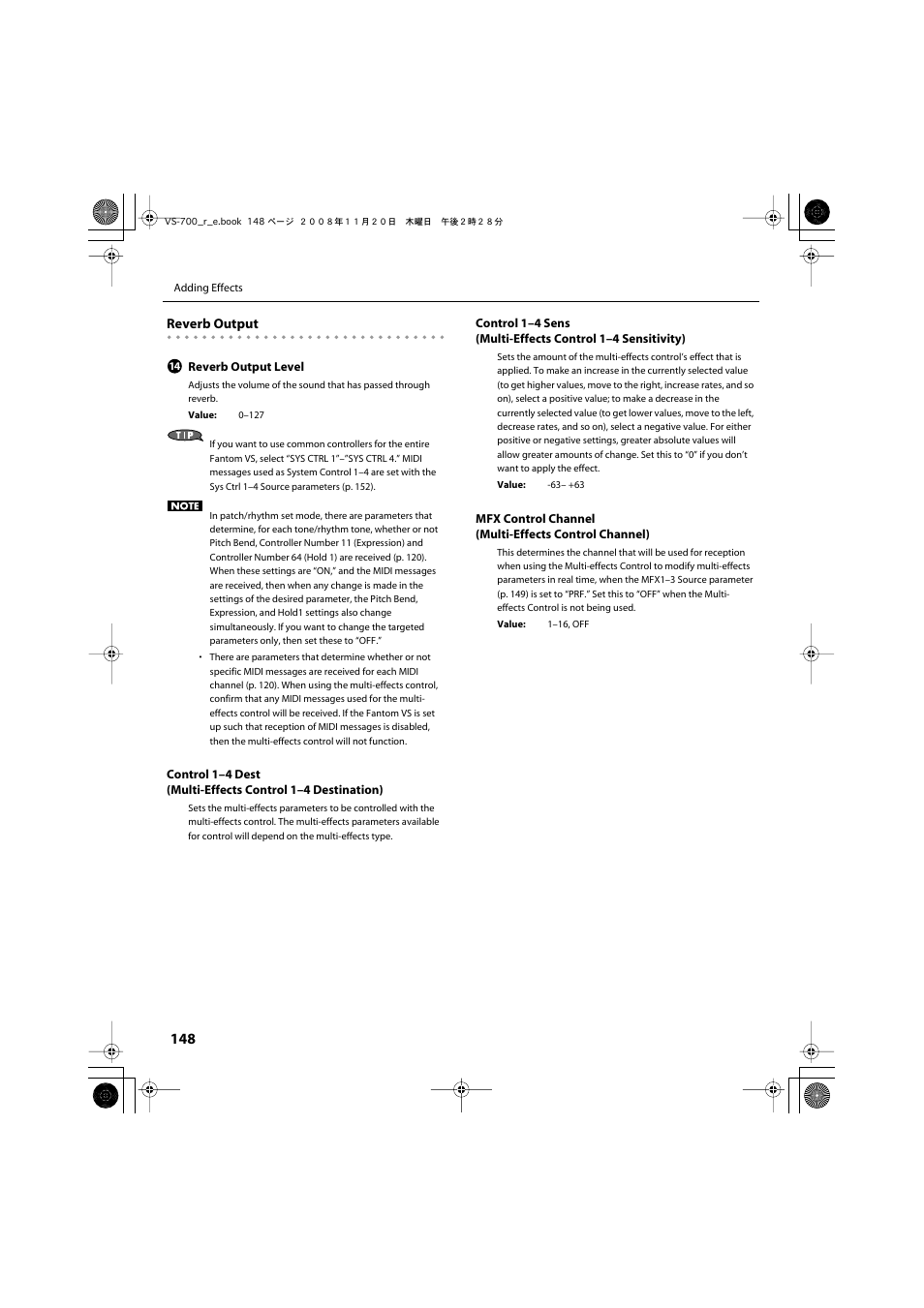 Roland Sonar V-Studio VS-700 User Manual | Page 148 / 188