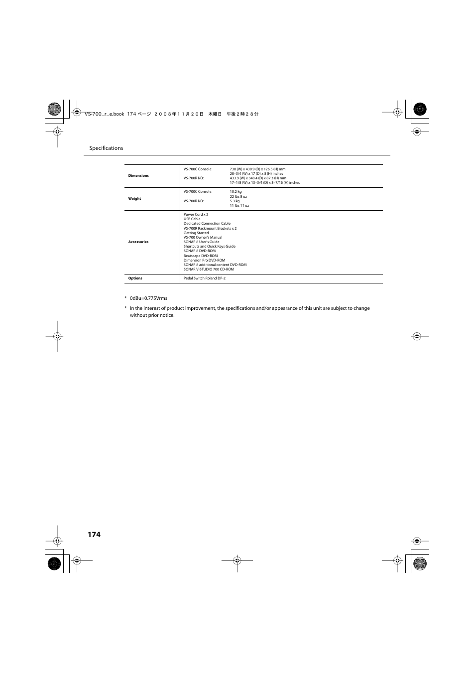 Roland Sonar V-Studio VS-700 User Manual | Page 174 / 188