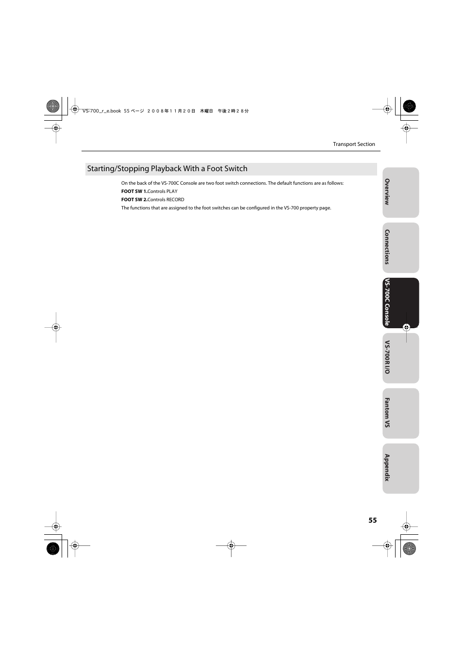 Starting/stopping playback with a foot switch, P. 55) | Roland Sonar V-Studio VS-700 User Manual | Page 55 / 188