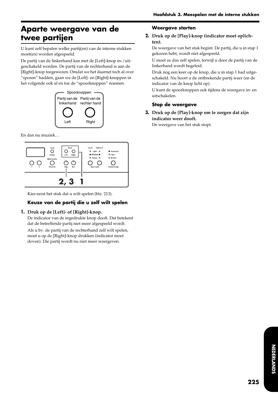 Aparte weergave van de twee partijen | Roland HP109-PE User Manual | Page 227 / 250