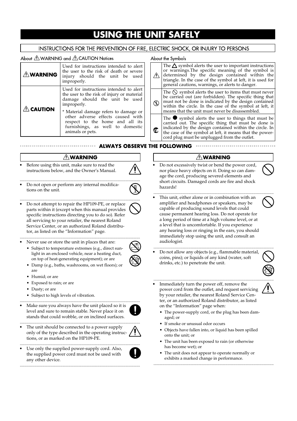 Roland HP109-PE User Manual | Page 4 / 250