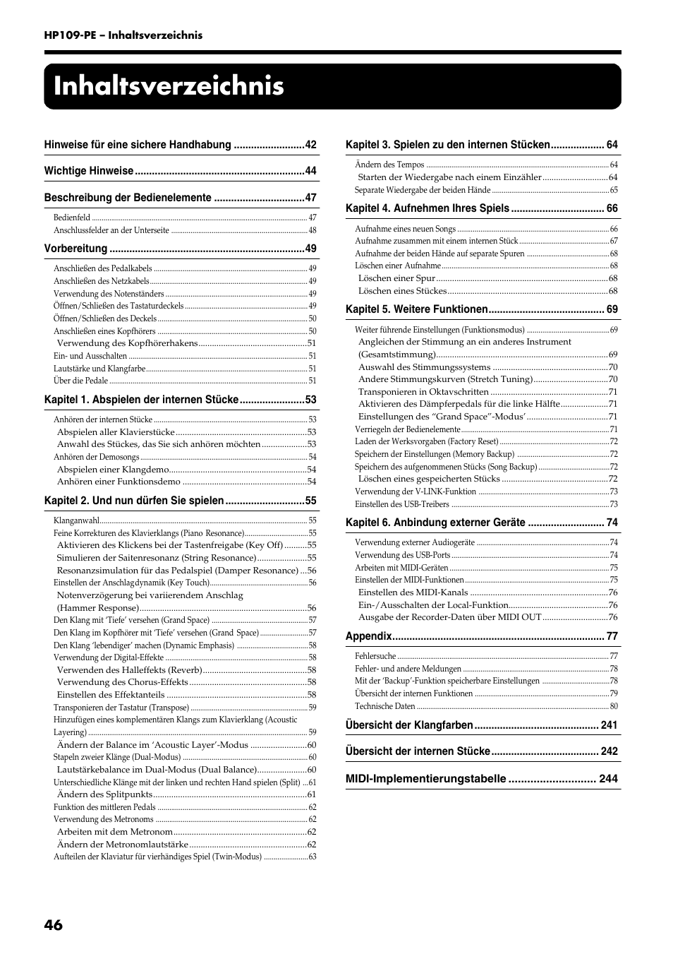 Roland HP109-PE User Manual | Page 48 / 250
