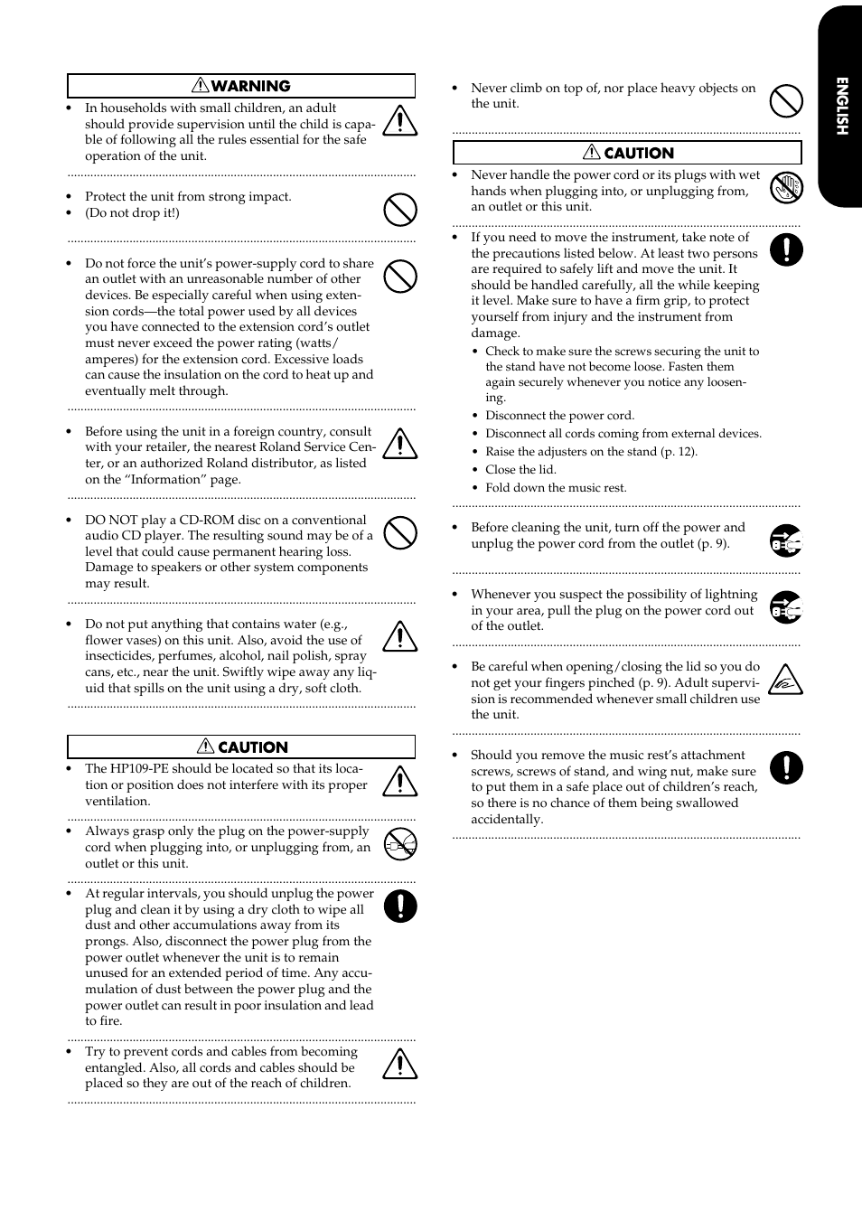 Roland HP109-PE User Manual | Page 5 / 250
