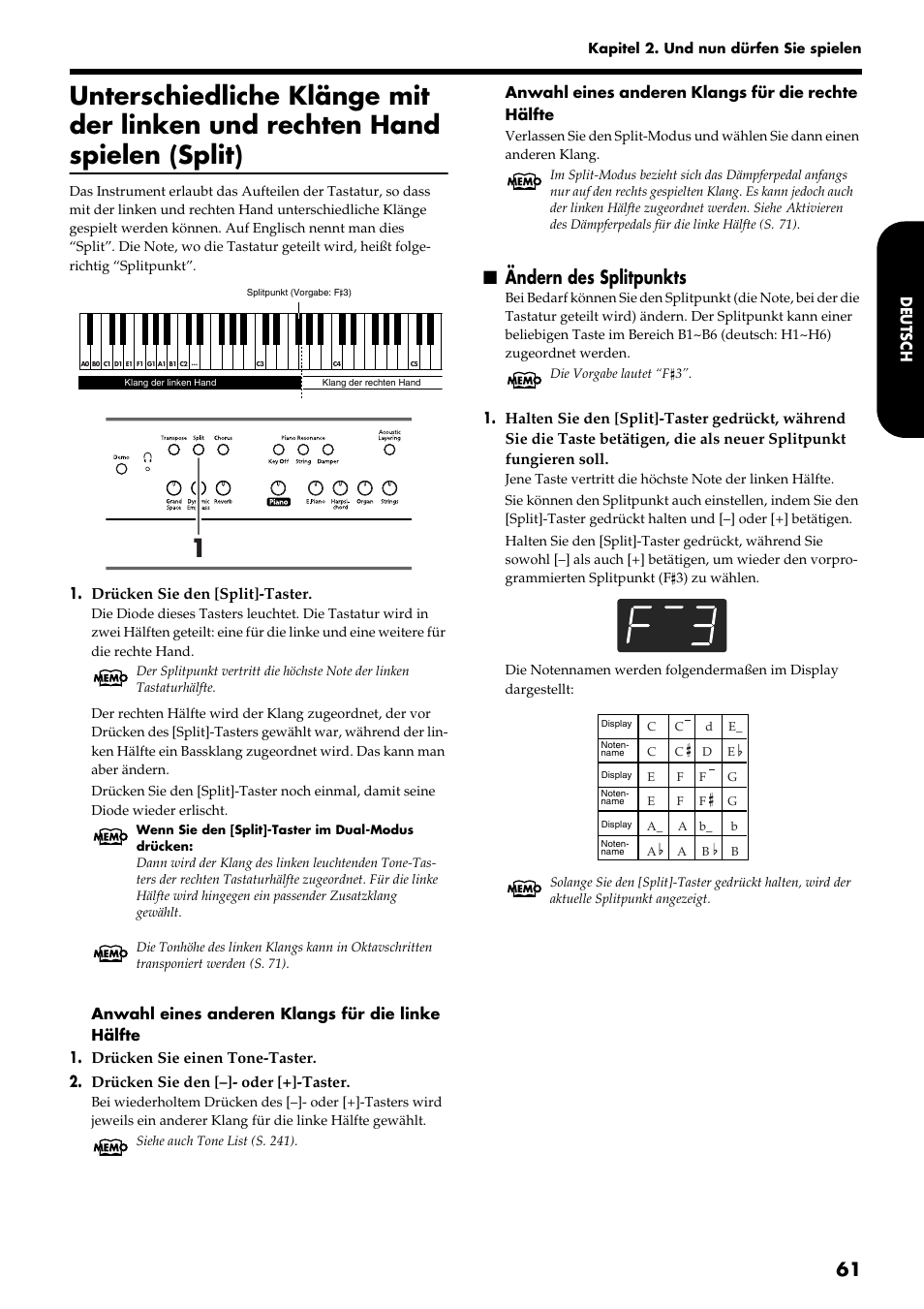 Ändern des splitpunkts | Roland HP109-PE User Manual | Page 63 / 250