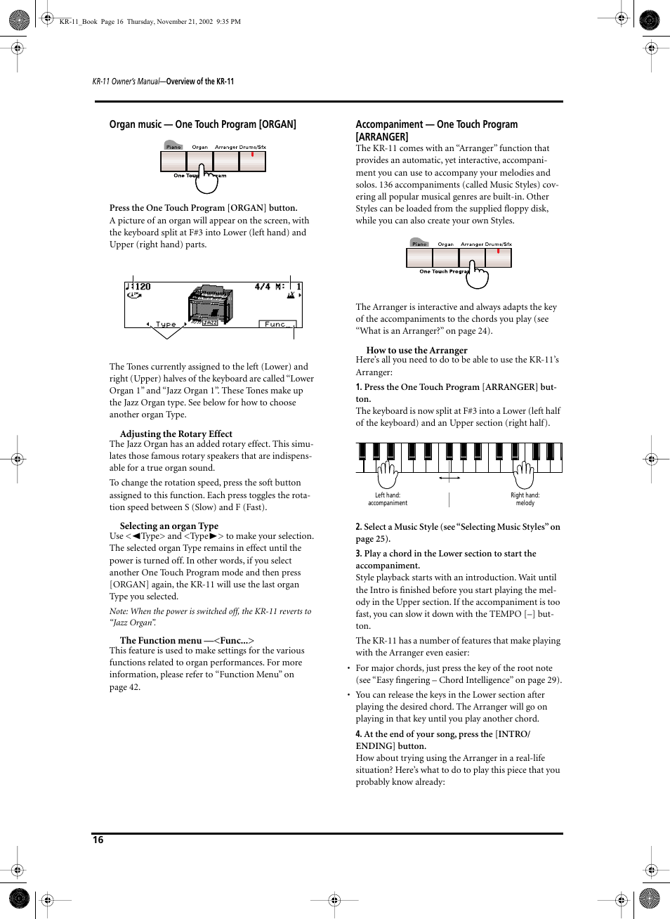 Roland KR-11 User Manual | Page 16 / 64