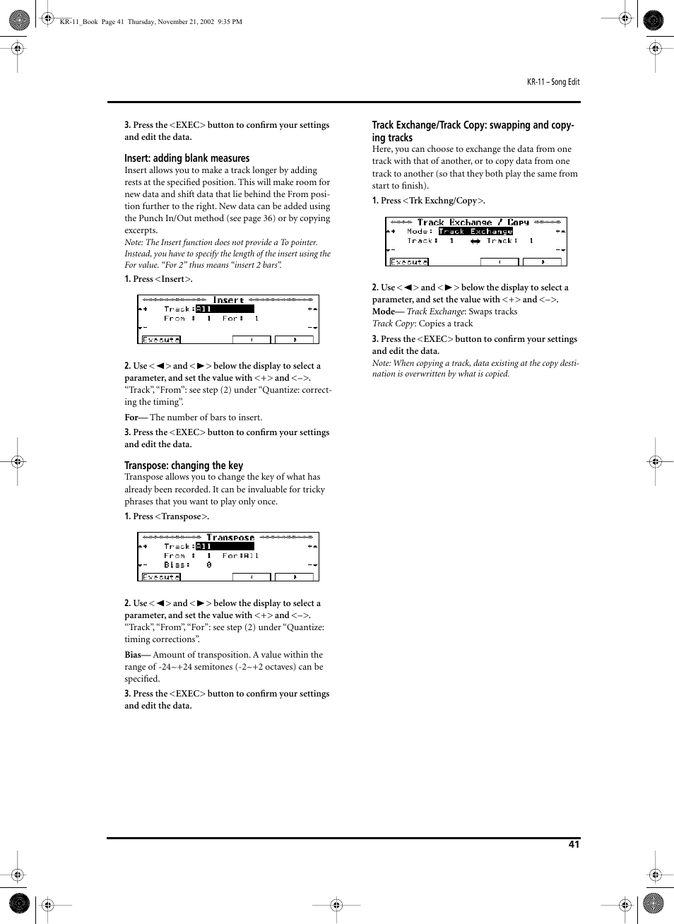 Roland KR-11 User Manual | Page 41 / 64