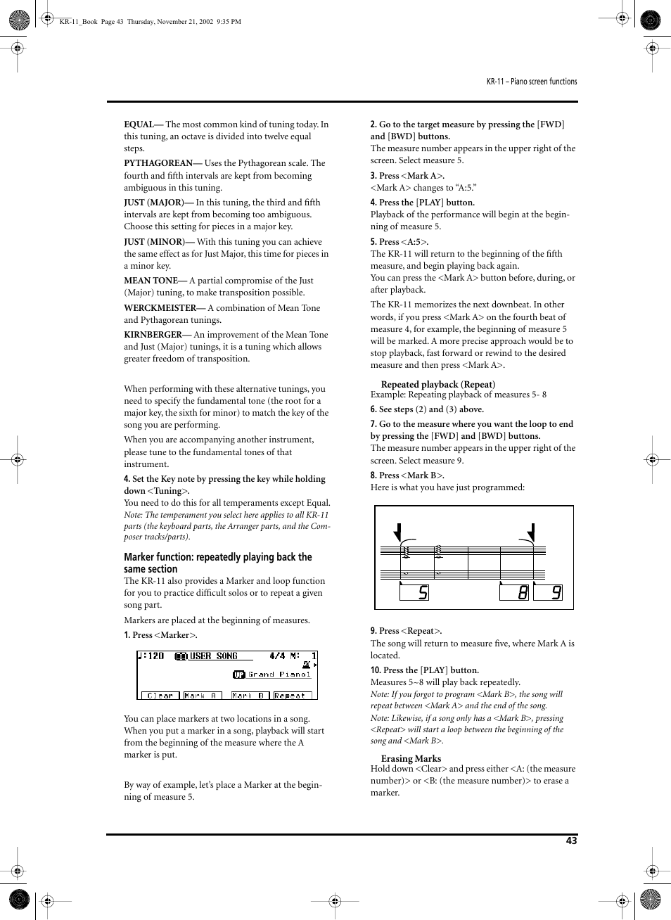 Roland KR-11 User Manual | Page 43 / 64