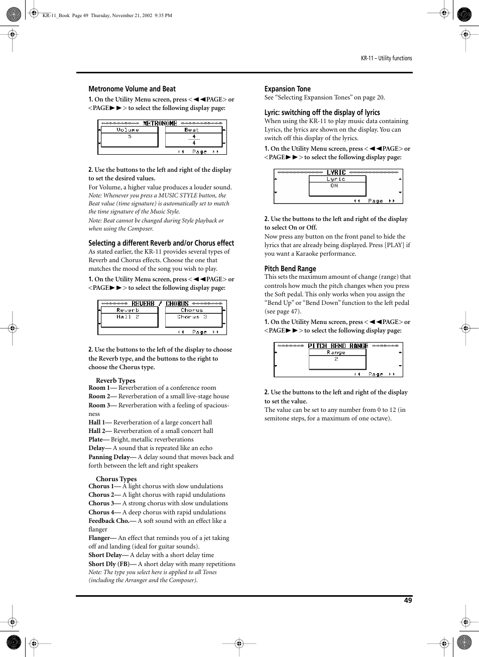 Roland KR-11 User Manual | Page 49 / 64