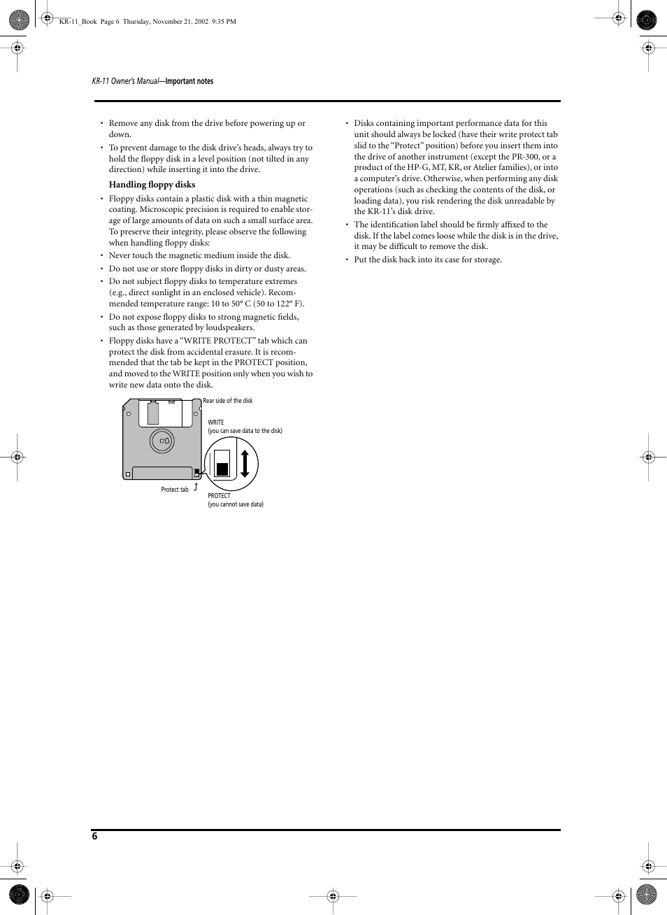 Roland KR-11 User Manual | Page 6 / 64