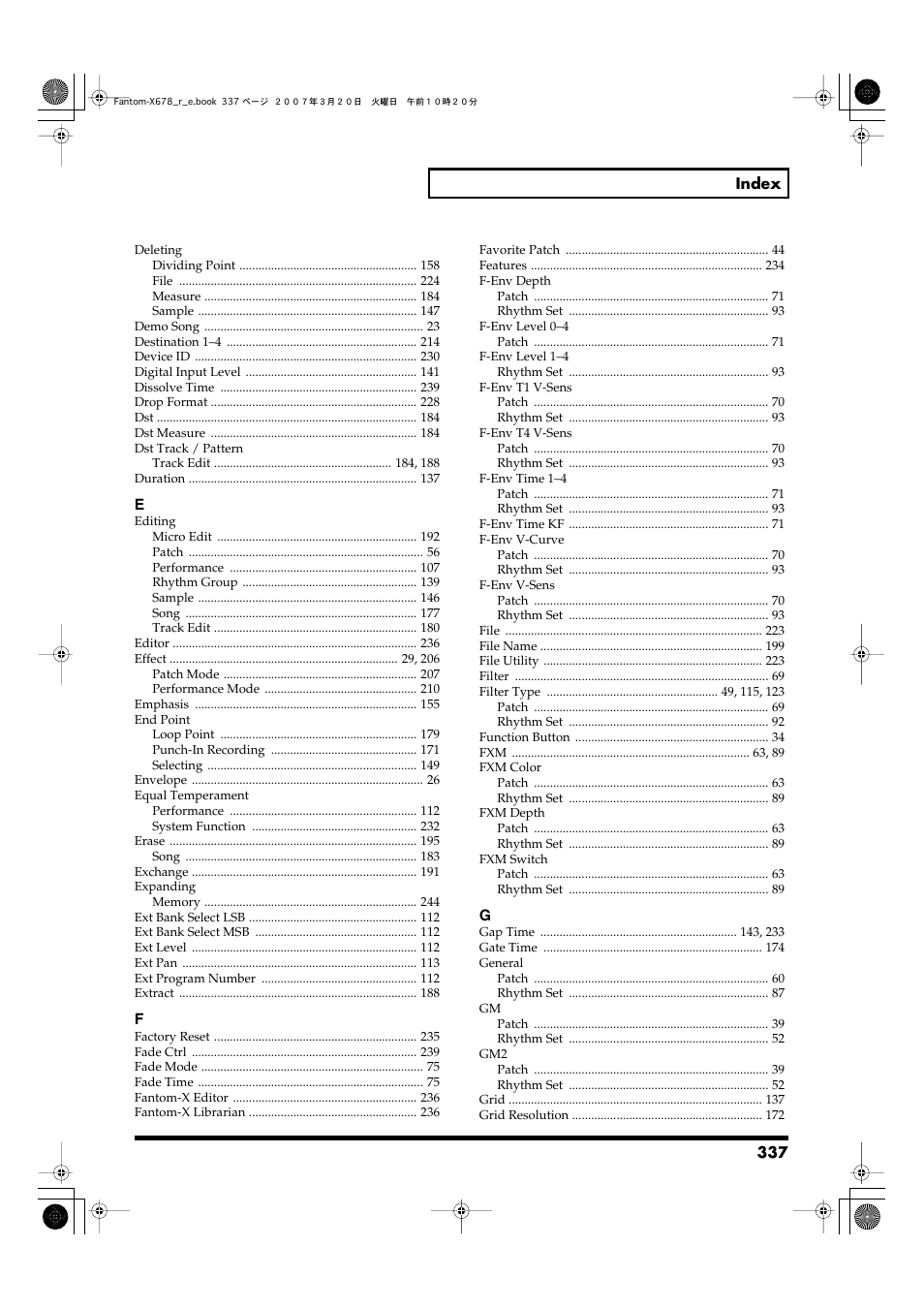 Roland X-6 User Manual | Page 337 / 348