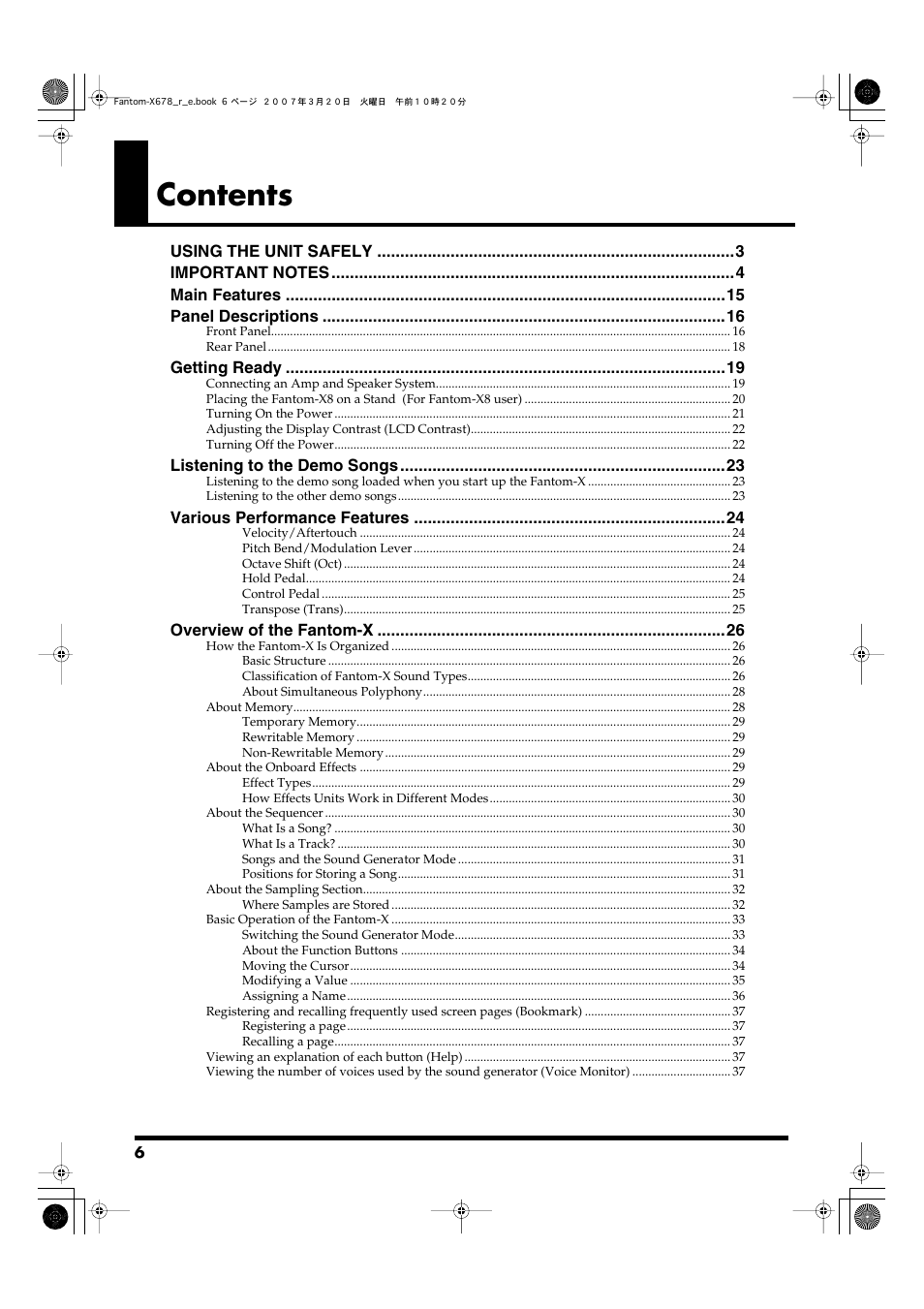 Roland X-6 User Manual | Page 6 / 348