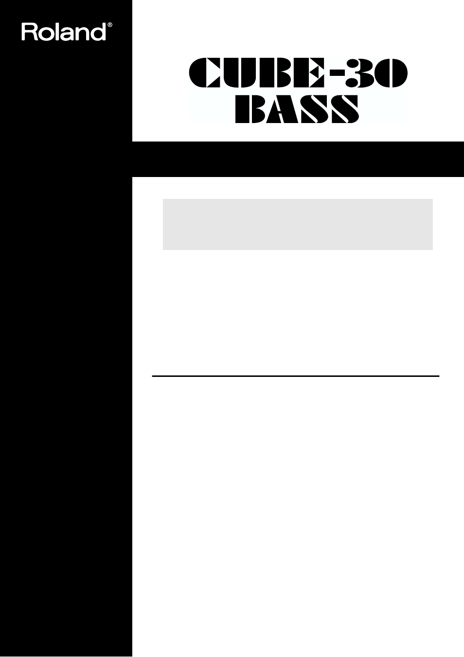 Roland CUBE-30 User Manual | 8 pages
