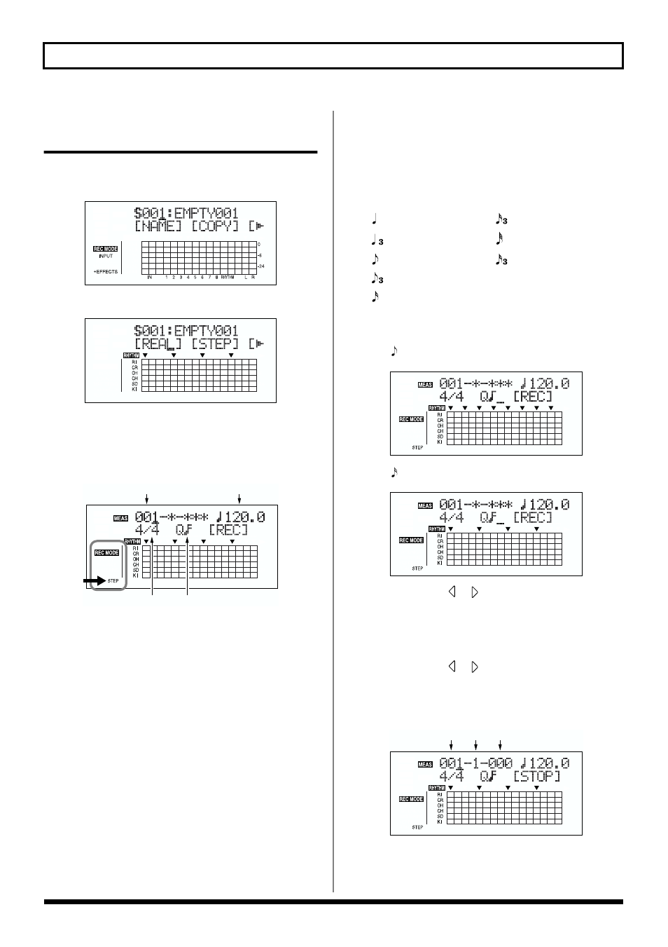Creating patterns in step recording, 100 creating original patterns | Roland BR-864 User Manual | Page 100 / 200