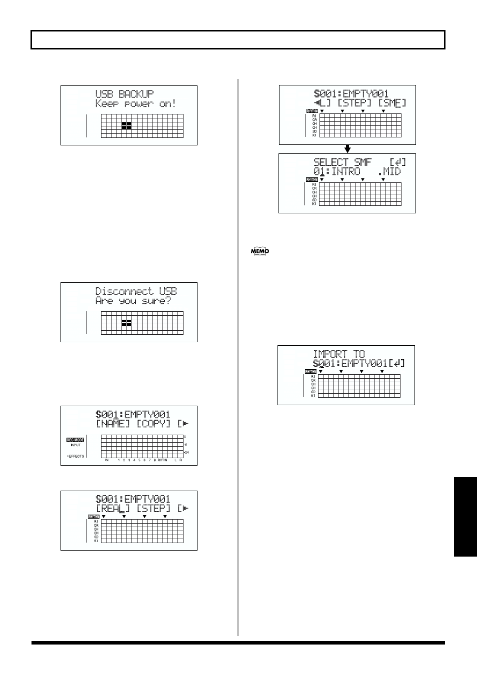 169 importing smfs and creating patterns | Roland BR-864 User Manual | Page 169 / 200