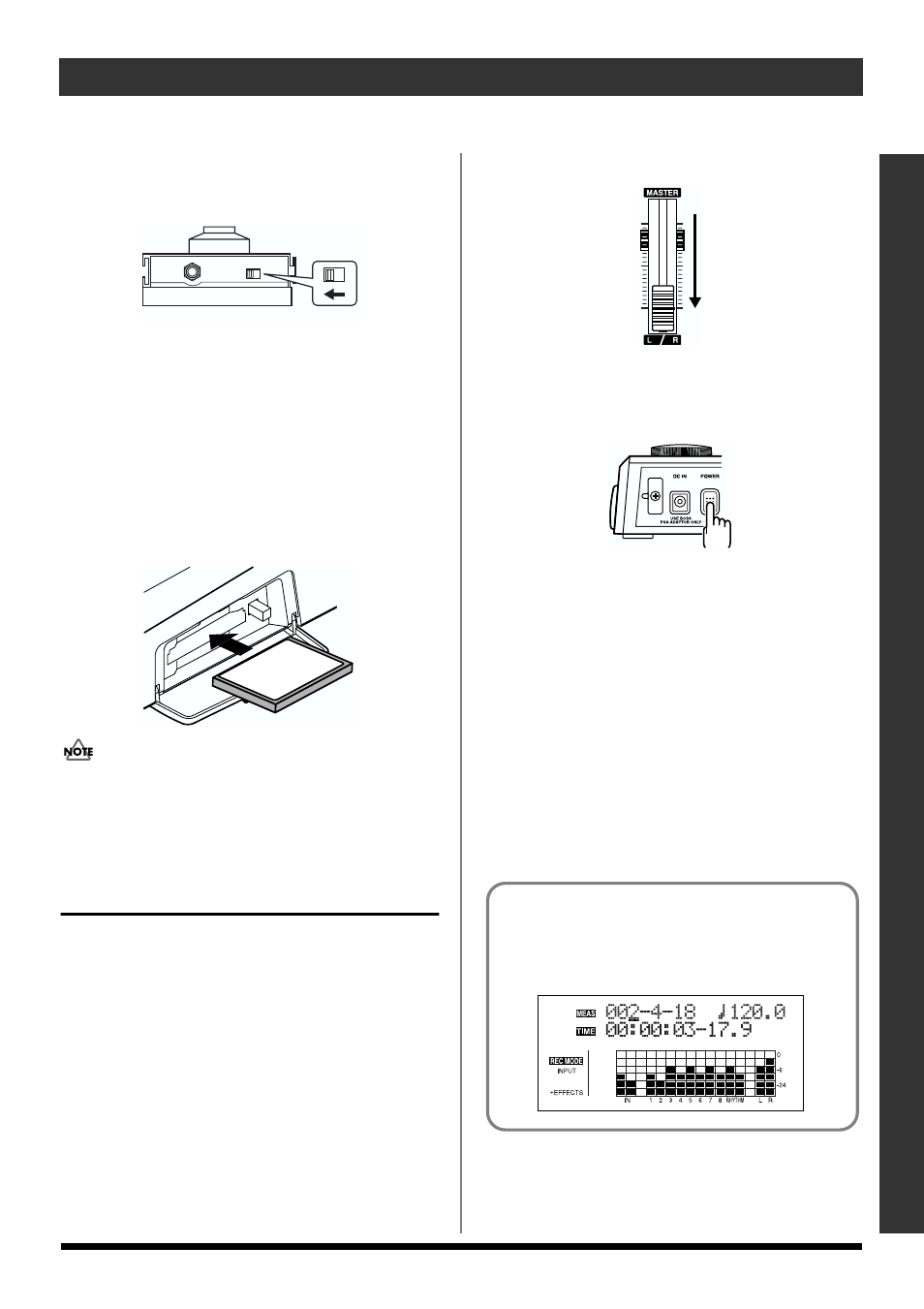 2) turn on the br-864, Quick start, 25 listening to the demo songs | Roland BR-864 User Manual | Page 25 / 200