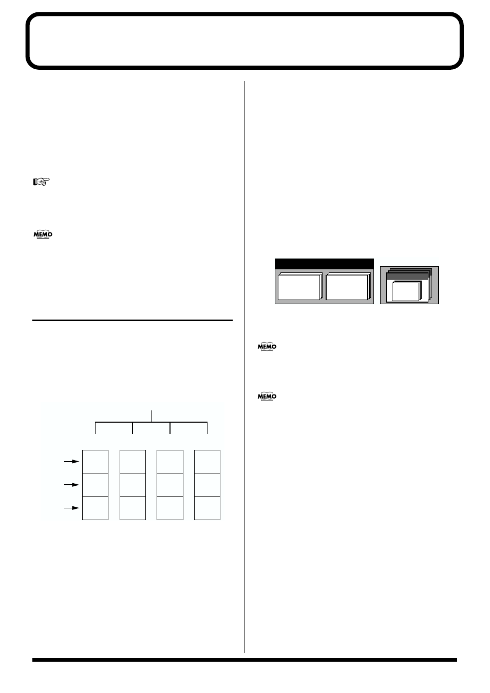 Using the insert effects, Effect patches and banks, Effect patches and banks” (p. 56) | To “using the insert effects” (p. 56) | Roland BR-864 User Manual | Page 56 / 200