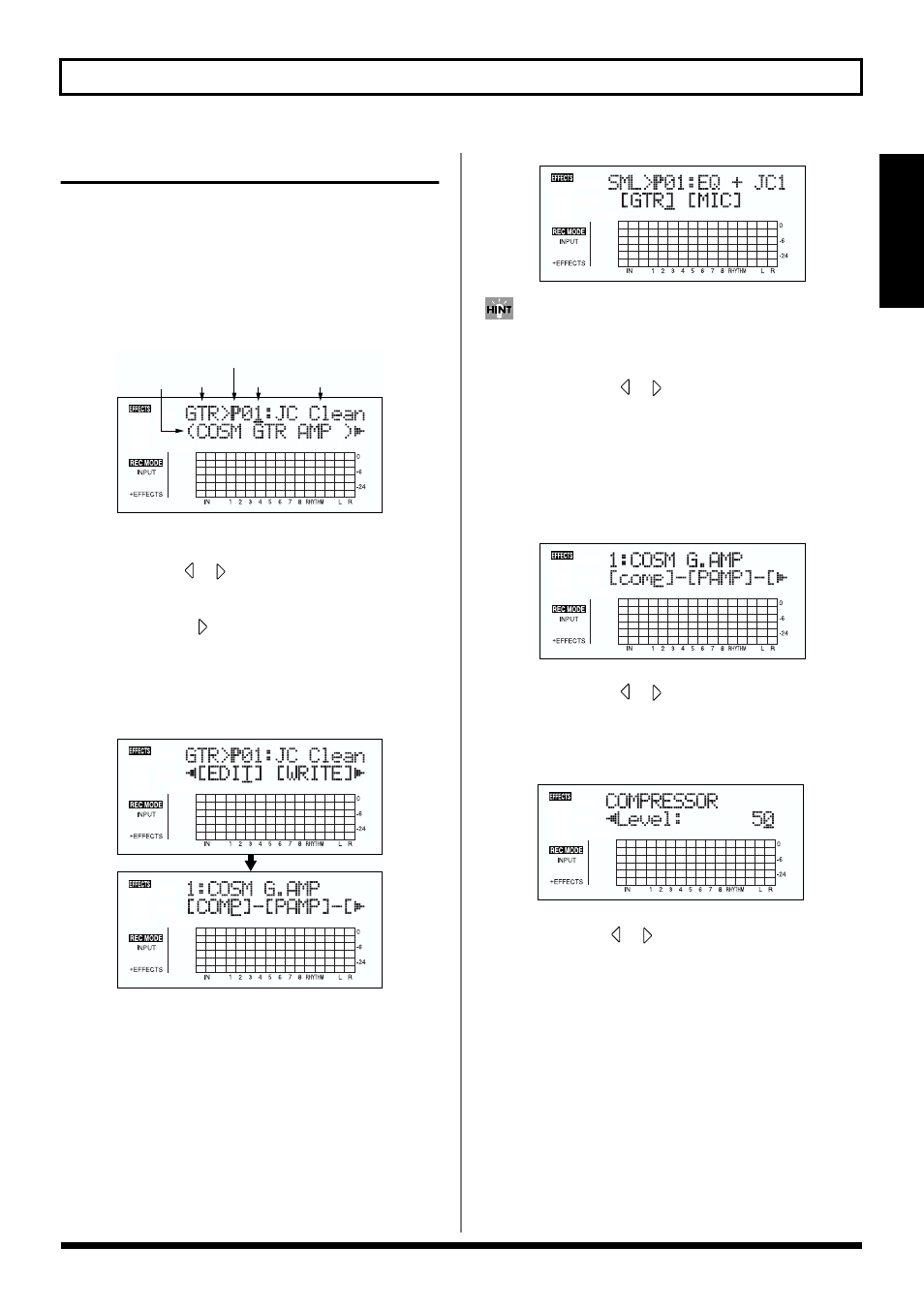 Editing insert effect settings, 57 using the insert effects | Roland BR-864 User Manual | Page 57 / 200
