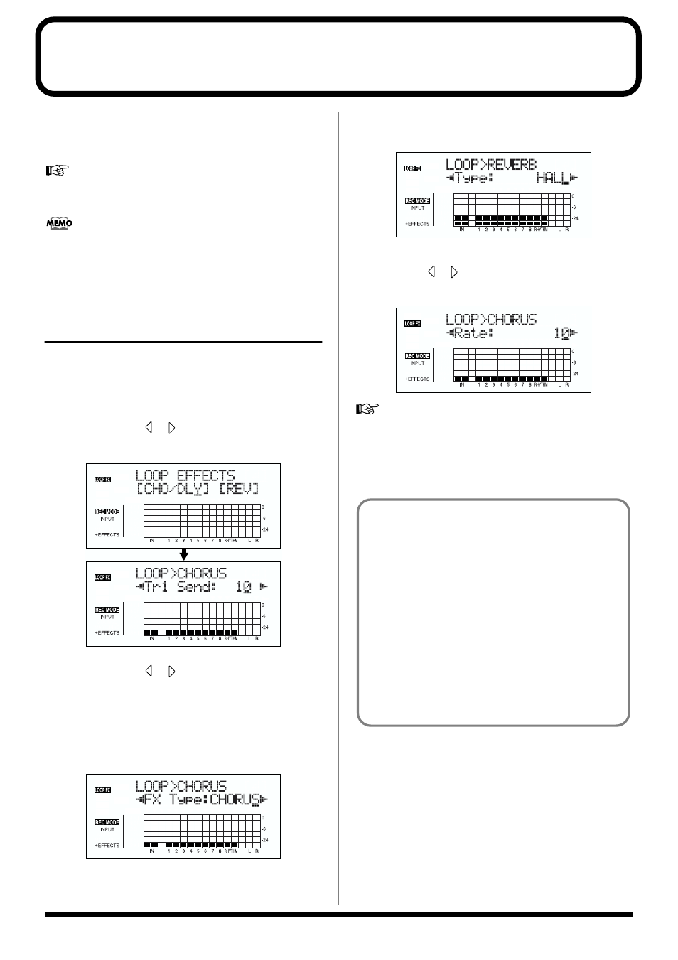 Using the loop effects/track eq, Selecting the loop effect, Using the loop effects/track eq” (p. 62) | Roland BR-864 User Manual | Page 62 / 200