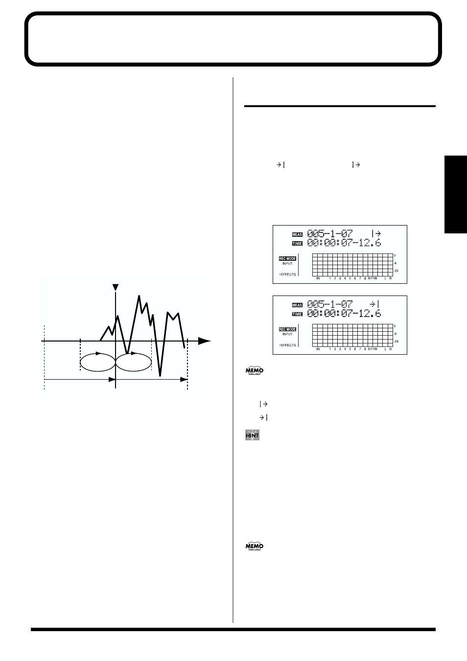 Scrubbing to find the music starting/ending point | Roland BR-864 User Manual | Page 71 / 200