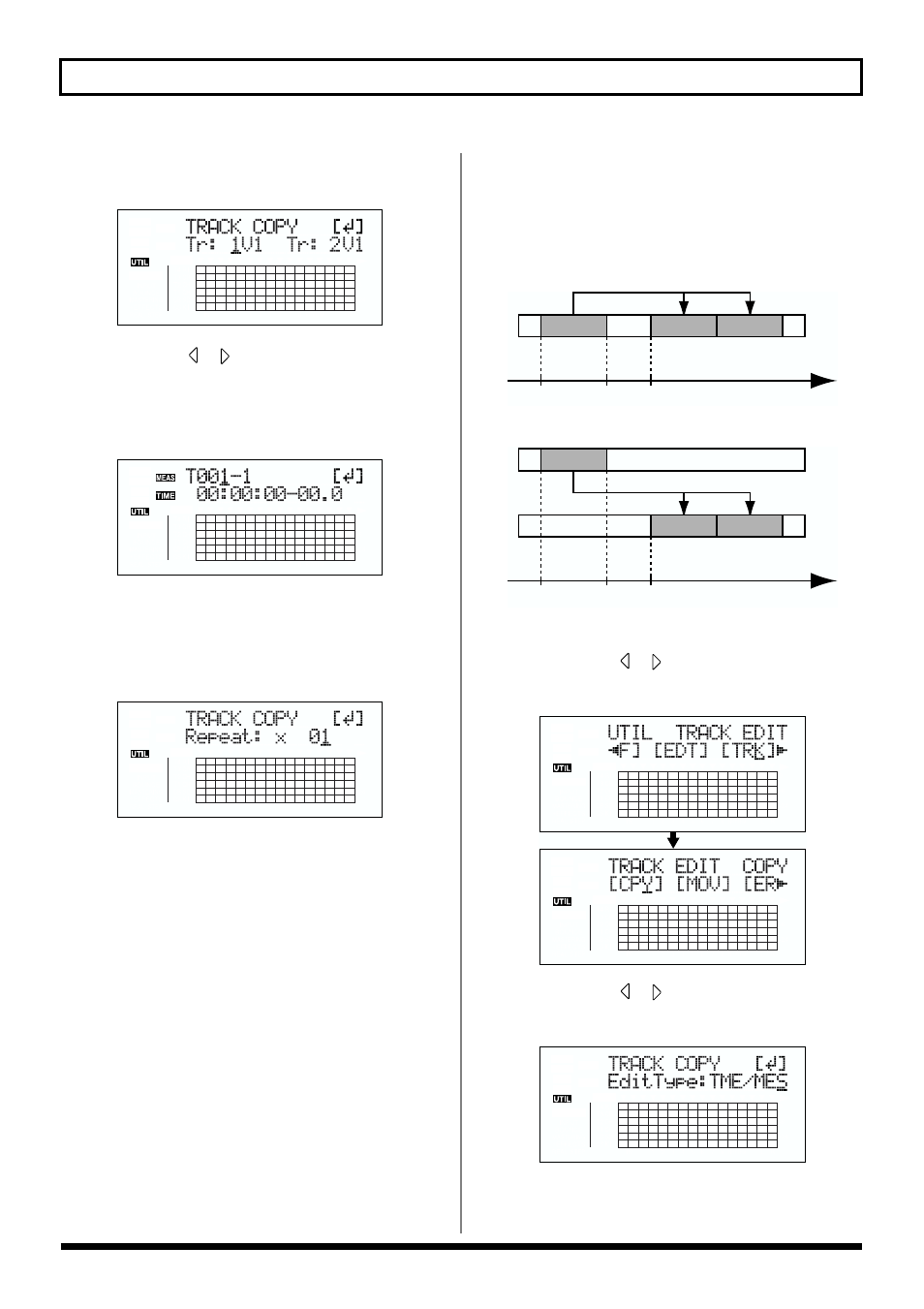 Copying by specifying the time (tme/mes) | Roland BR-864 User Manual | Page 74 / 200