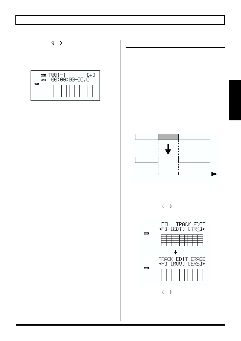 Erasing data (track erase), Erasing the repeated portion (ab) | Roland BR-864 User Manual | Page 79 / 200