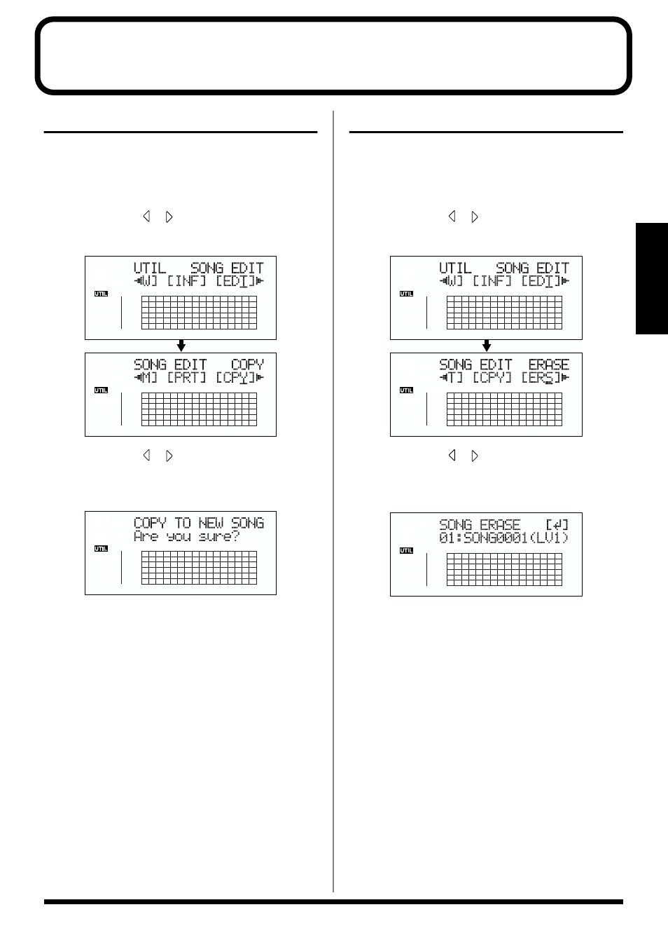 Organizing the songs you’ve recorded, Copying a song (song copy), Erasing songs (song erase) | Erasing songs (song erase)” (p. 83) | Roland BR-864 User Manual | Page 83 / 200