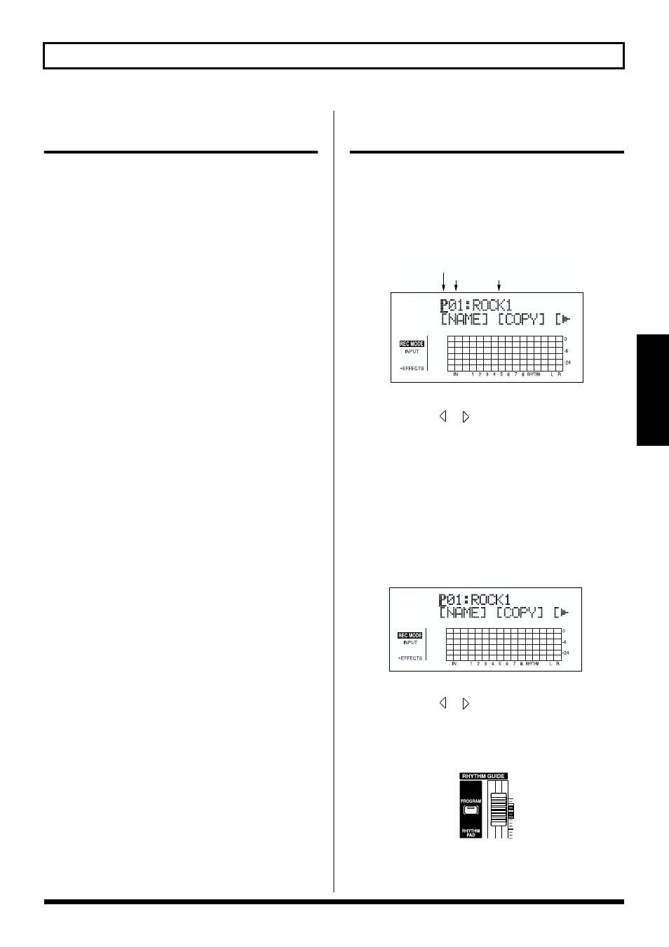 Switching the rhythm guide mode, Performing arrangements and patterns, Selecting arrangements | Performing arrangements, Selecting arrangements performing arrangements, 91 about the rhythm guide, Arrange/pattern/off]: lit (arrangement mode), Arrange/pattren/off]: flashing (pattern mode), Arrange/pattern/off]: unlit (off) | Roland BR-864 User Manual | Page 91 / 200