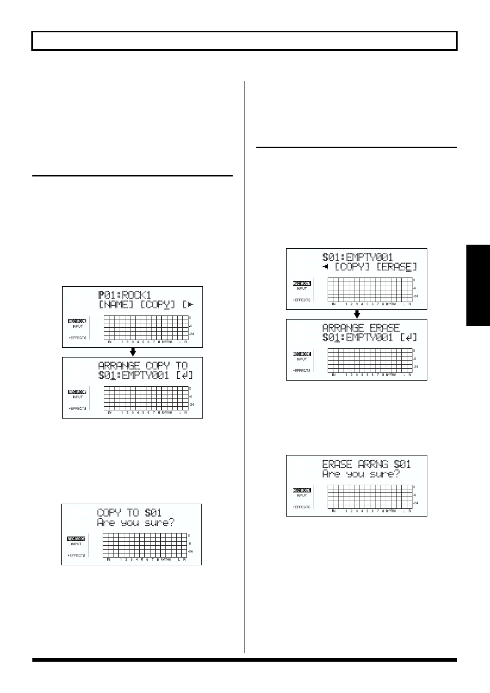 Copying arrangements, Erasing arrangements, 95 creating original arrangements | Roland BR-864 User Manual | Page 95 / 200