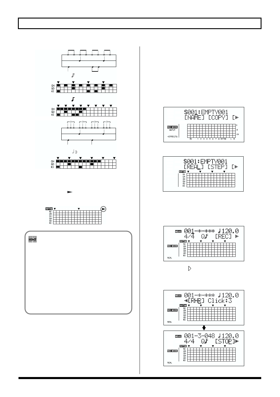 Rehearsing recordings, 98 creating original patterns | Roland BR-864 User Manual | Page 98 / 200