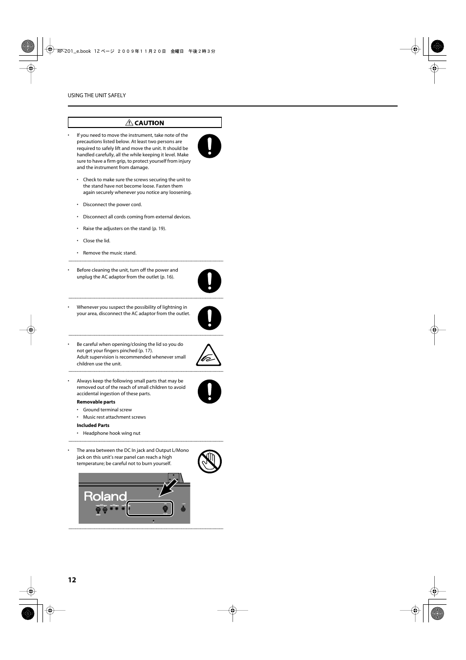 Roland RP201 User Manual | Page 10 / 60