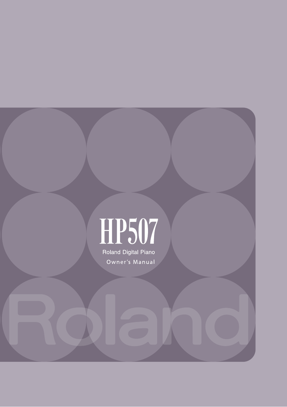 Roland Digital Piano HP507 User Manual | 68 pages